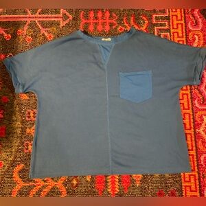 Blue Short Sleeve Women's Top